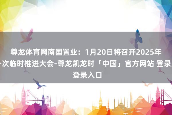 尊龙体育网南国置业：1月20日将召开2025年第一次临时推进大会-尊龙凯龙时「中国」官方网站 登录入口