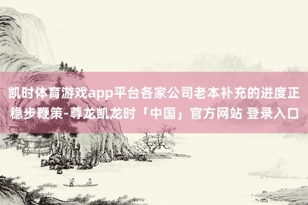 凯时体育游戏app平台各家公司老本补充的进度正稳步鞭策-尊龙凯龙时「中国」官方网站 登录入口