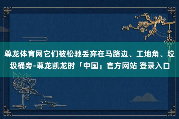 尊龙体育网它们被松驰丢弃在马路边、工地角、垃圾桶旁-尊龙凯龙时「中国」官方网站 登录入口